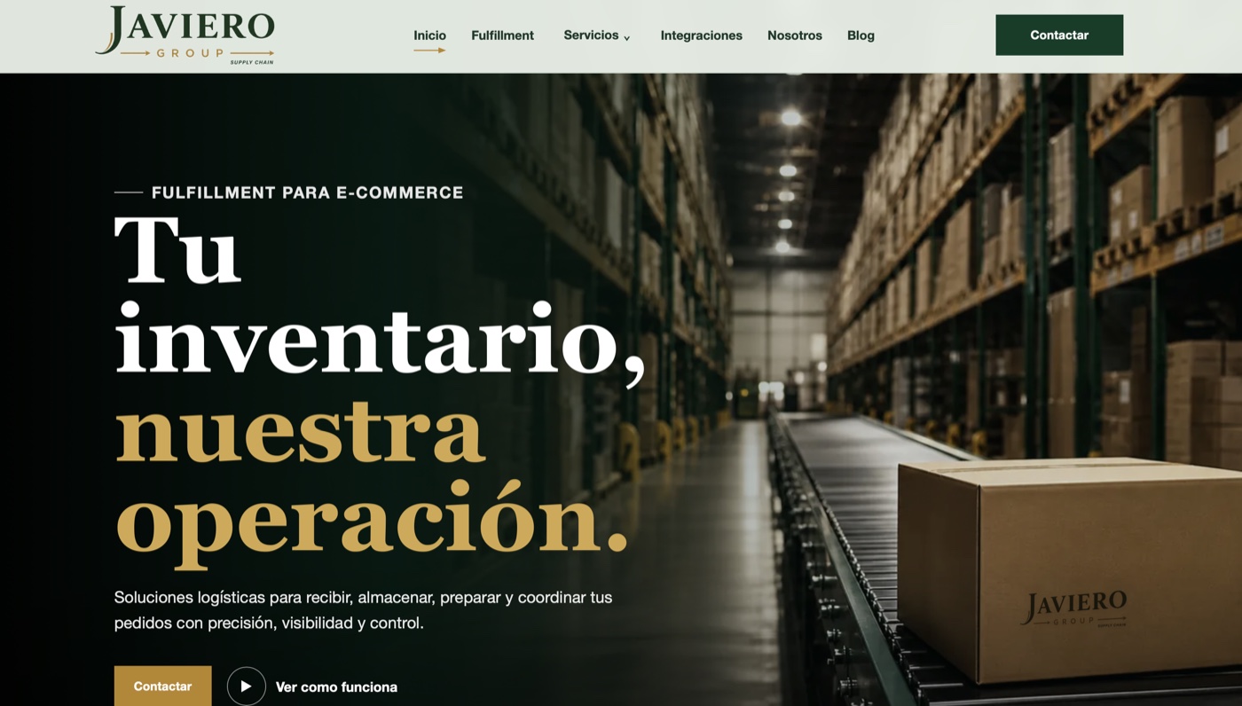 Sitio web JAVIERO GROUP Fulfillment